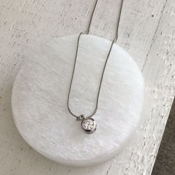 Swarovski Crystal Caged Circle Silver Pendant Necklace - Picture 4 of 6